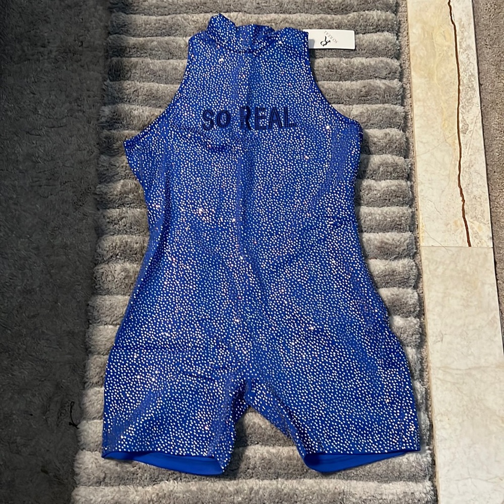 Blue bling GSUWOO romper
